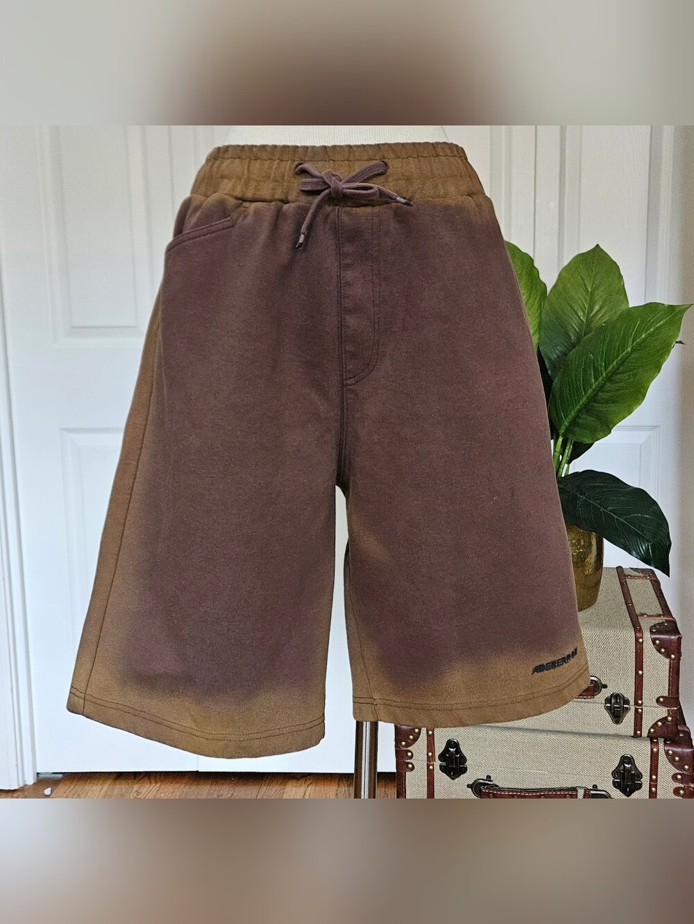 ADER error Unisex Sun-Faded Gradient Sweat Bermudas Shorts Brown Size M